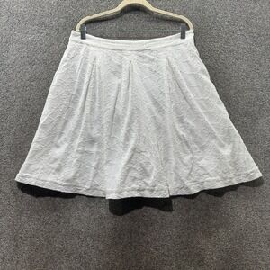 Y2k i.e. relaxed White Embroidered Cotton A-Line Skirt 14P Feminine Coquette